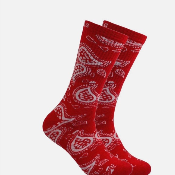 Various Color Bandana Unisex Crew Socks Fits Men Shoe Size 6-12 - Picture 4 of 5